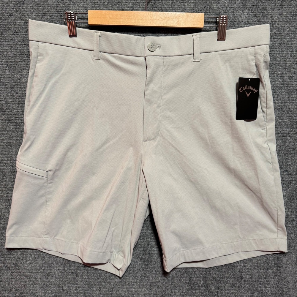 Callaway Golf Shorts‎ Mens 38 High Rise Opti Dri Stretch Light Gray Lightweight